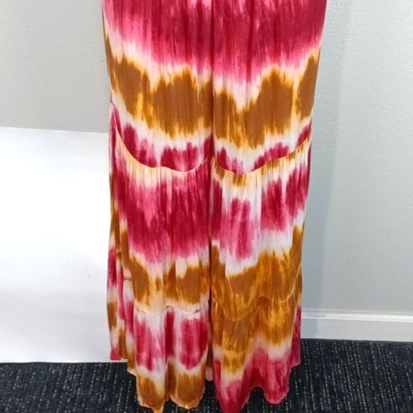 Women Festive Boho Beach Tie-Dye Sleeveless Wide Leg Jumpsuit sz 1X - Picture 8 of 10